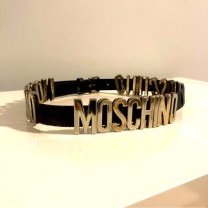 moschino leather letter belt